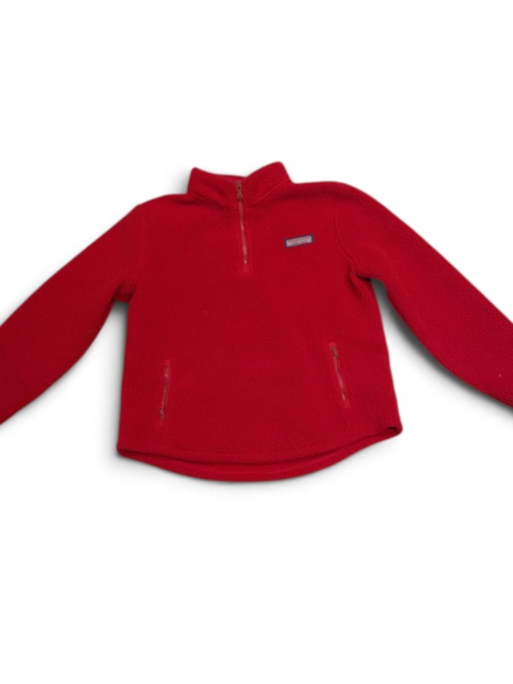 Kids Red Quarter-Zip Fleece Pullover vineyard vines